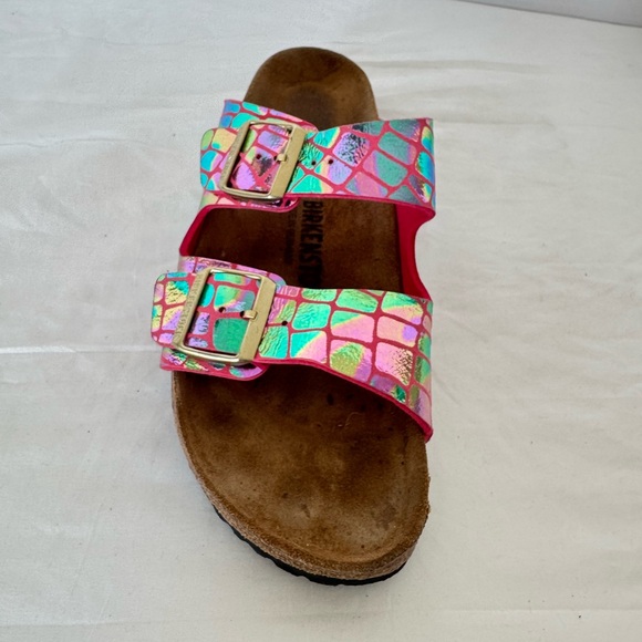 Birkenstock Arizona Gator Gleam Raspberry Metallic Sandals Size 41/10-10.5 - Picture 5 of 10